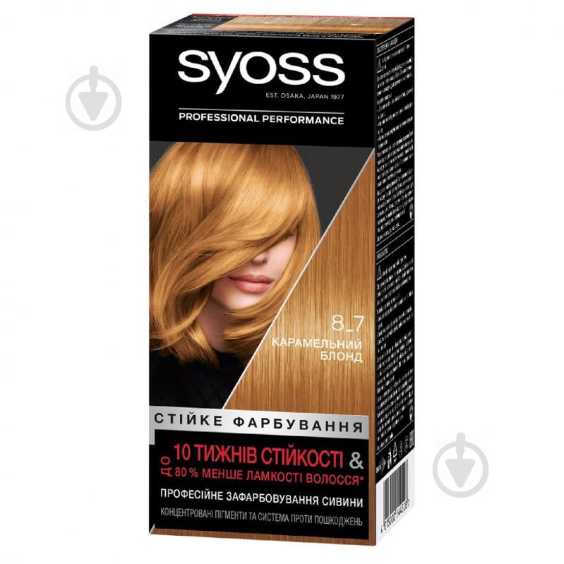 Крем-фарба для волосся SYOSS Permanent Coloration 8-7 Карамельний блонд 115 мл - фото 1