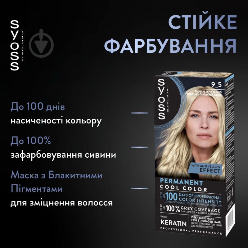 Крем-краска для волос SYOSS Permanent Coloration 9-5 жемчужный блонд 115 мл - фото 2