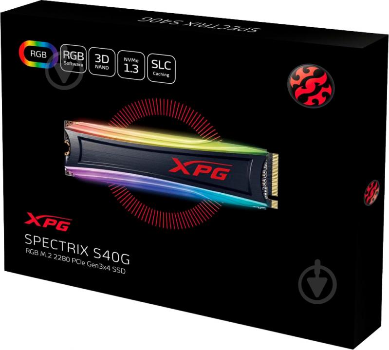 SSD-накопитель ADATA 256GB M.2 PCI Express 3.0 x4 3D NAND (AS40G-256GT-C) - фото 4