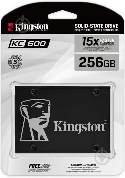 SSD-накопичувач Kingston KC600 256GB 2,5" SATA III 3D NAND (SKC600/256G) - фото 4