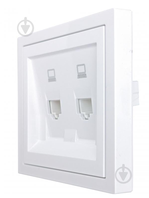 Розетка компьютерная двойная HausMark Juna IP20 белый - фото 3