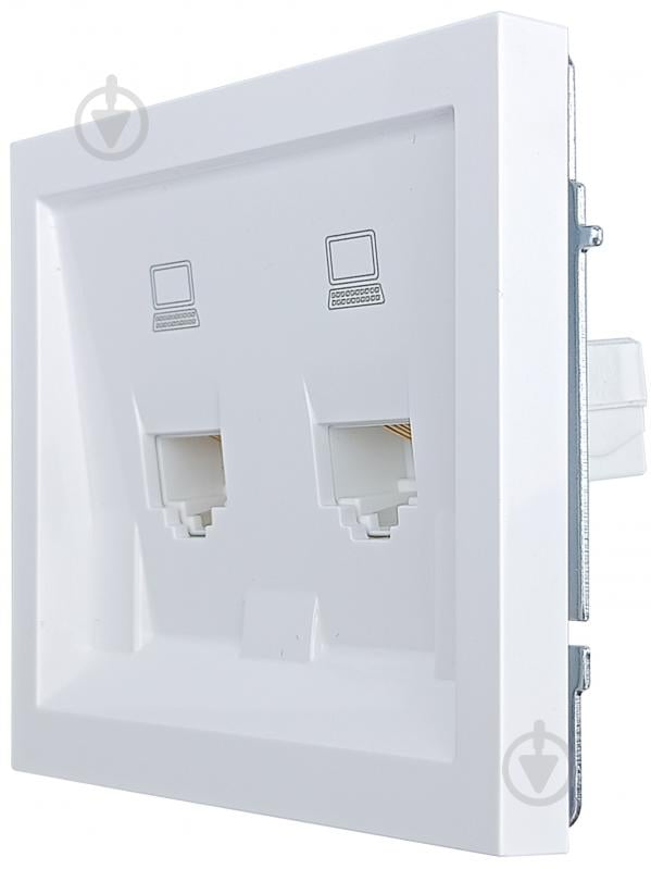 Розетка компьютерная двойная HausMark Juna IP20 белый - фото 4