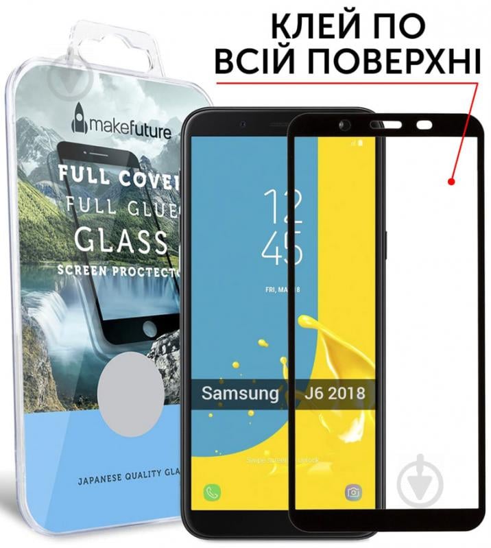 Захисне скло MakeFuture Full Cover Full Glue для Samsung J6 2018 Black (MGFCFG-SJ618B) - фото 2