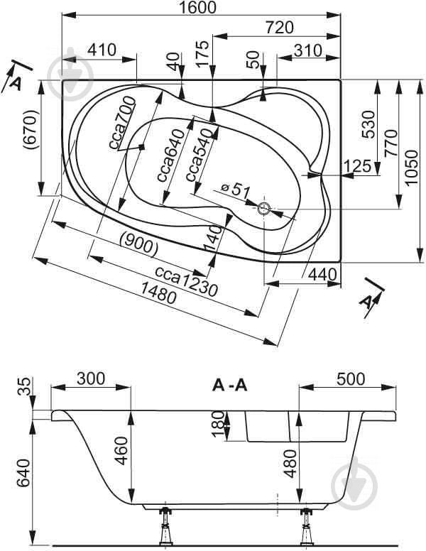 Ванна акрилова Vagnerplast Melite L VPBA163MEL3LX-01 160х105 см - фото 2