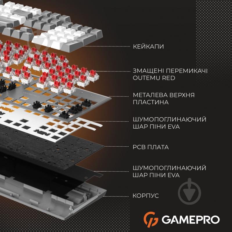 Клавіатура ігрова GamePro Genesis Metallic (MK144G) grey - фото 14