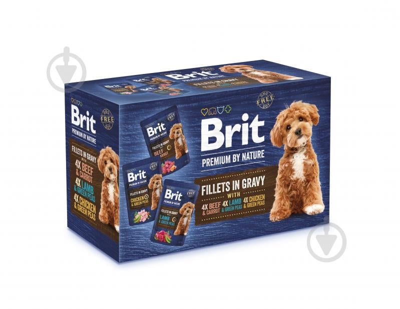Корм вологий Brit Premium Fillets in Gravy Multipack філе в соусі мультипак 12 шт. х 85 г - фото 1 Корм вологий Brit Premium Fillets in Gravy Multipack філе в соусі мультипак 12 шт. х 85 г - фото 1