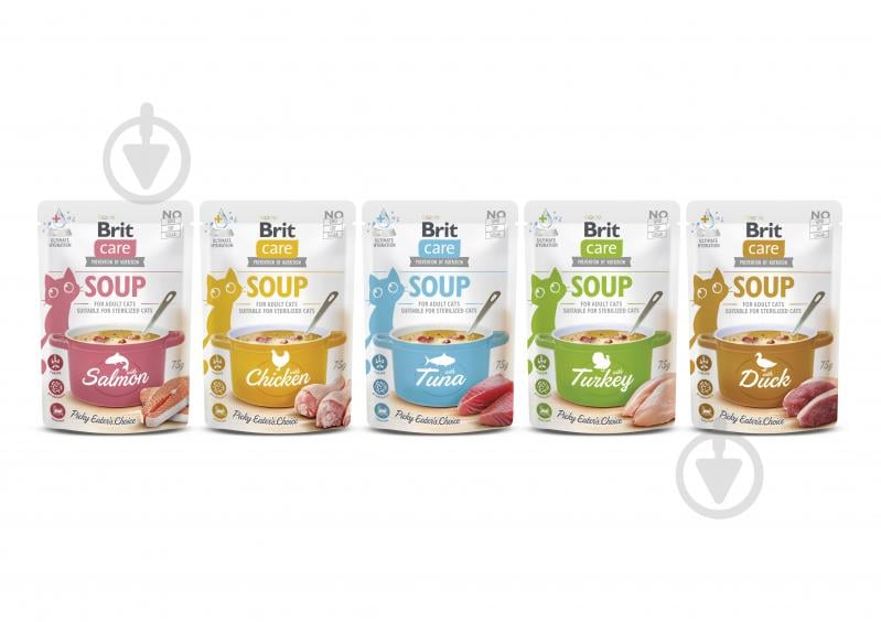 Корм вологий для котів Brit Care Суп з лососем 75 г - фото 3