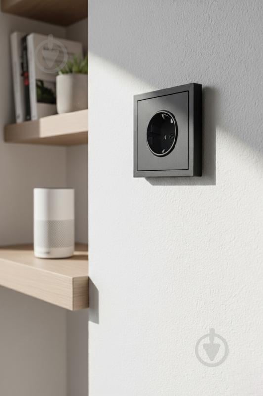 Механизм розетки бытовая с заземлением HausMark Juna IP20 черный - фото 7