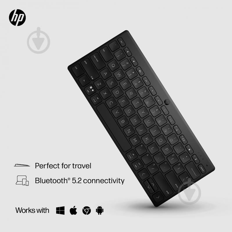 Клавиатура HP 350 Compact Multi-Device BT UKR (692S8AA) black - фото 8