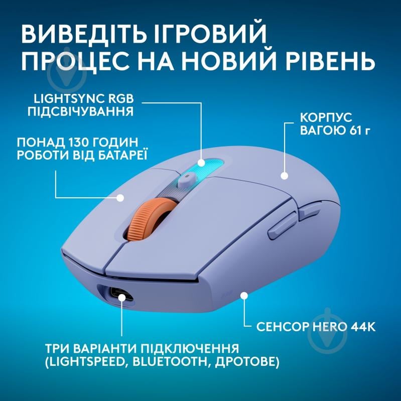 Игровая мышь Logitech G305 X Superlight lilac (910-007755) - фото 2