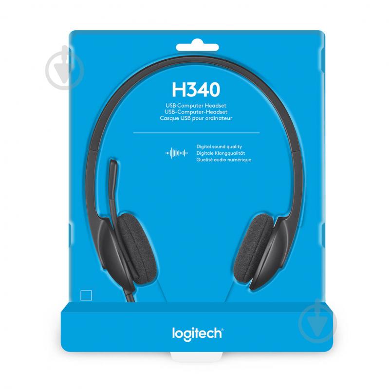 Навушники Logitech H340 - EMEA black Corded USB Headset - фото 8