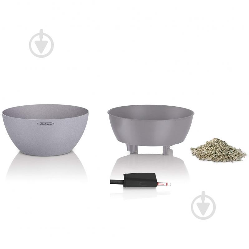 Вазон декоративный Lechuza Cubeto Color 30 круглый 4,5 л серый камень (13830) - фото 2 Вазон декоративный Lechuza Cubeto Color 30 круглый 4,5 л серый камень (13830) - фото 2