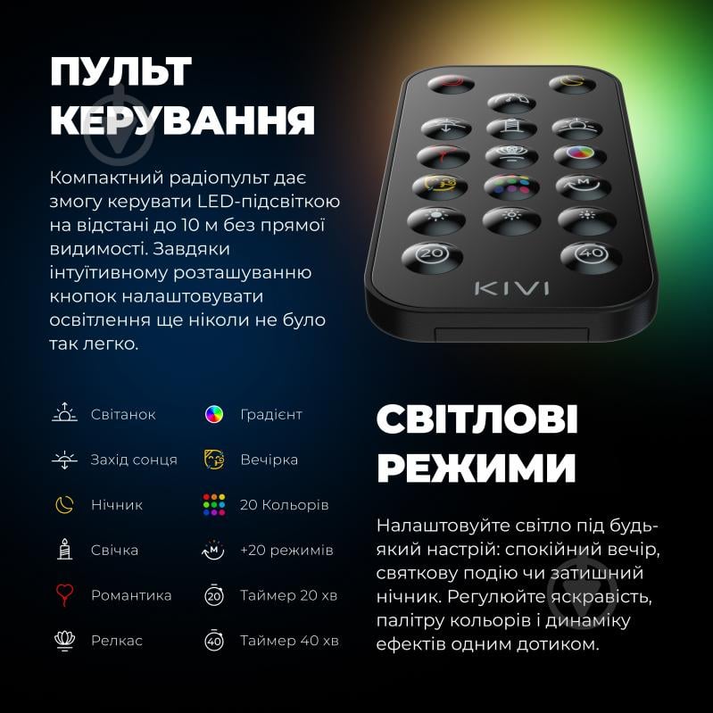 Крепление для телевизора Kivi с подсветкой ALUMIGLOW TV MOUNT поворотно-наклонные 37"-80" черный - фото 6
