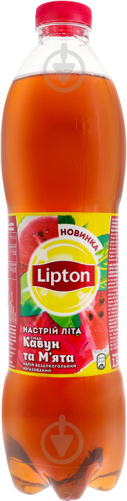 Безалкогольный напиток Lіpton Черный чай Арбуз-мята 1,5 л (4823063122764) - фото 1