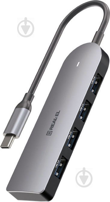 USB-хаб Real-el REAL-EL CQ-415 Space Grey - фото 1