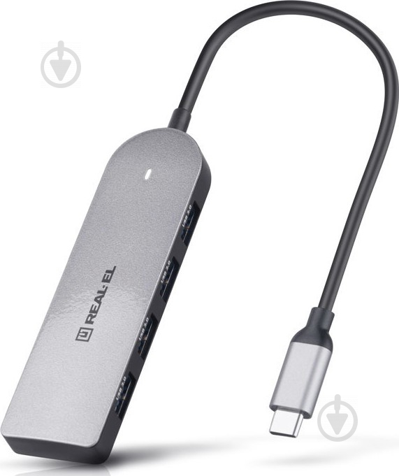 USB-хаб Real-el REAL-EL CQ-415 Space Grey - фото 7