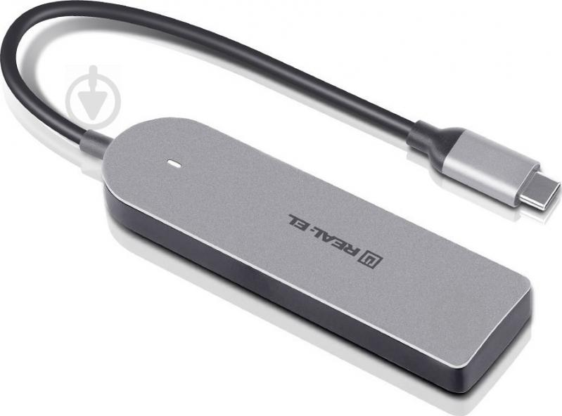 USB-хаб Real-el REAL-EL CQ-415 Space Grey - фото 4