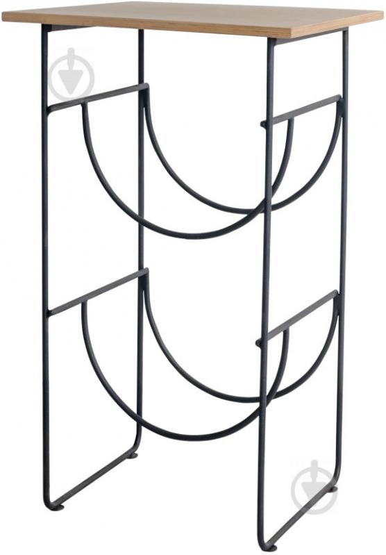 Подставка для бутылок деревянная Woodville 750x450x420 мм черный стальфанера ФСФ полки 3 шт. краска - фото 2