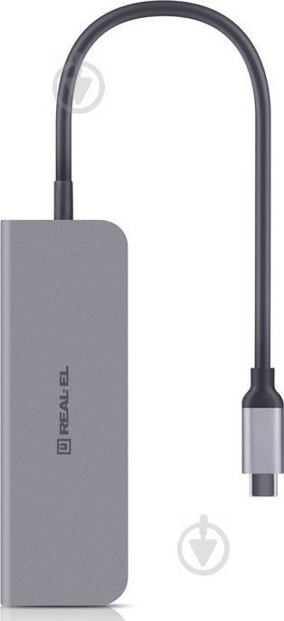 USB-хаб Real-el REAL-EL CQ-700 Space Grey - фото 4