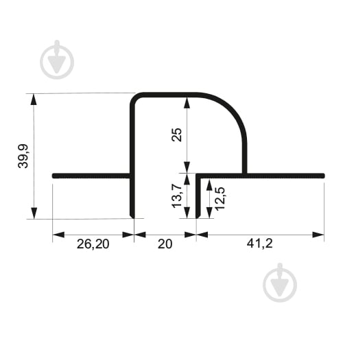 Профиль теневого шв АЛЮПРО ПАС-4821 39,9х87,6x3000 мм - фото 2