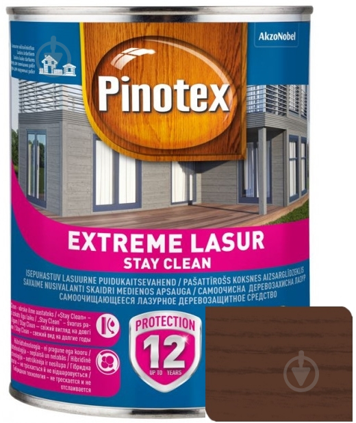 Деревозахисний засіб Pinotex extreme lazure stay clean тік напівмат 1 л - фото 1