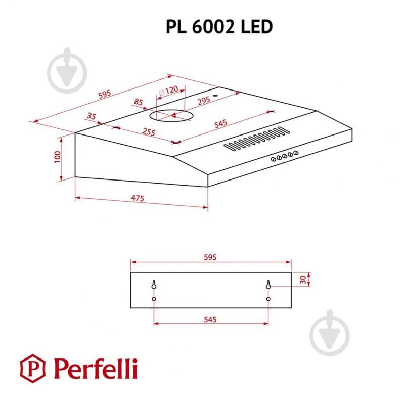 Вытяжка Perfelli PL 6002 BL LED плоская - фото 10