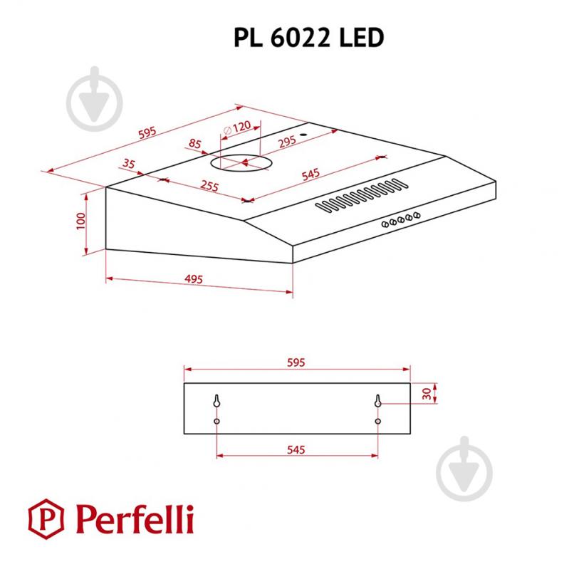 Вытяжка Perfelli PL 6022 BL LED плоская - фото 10