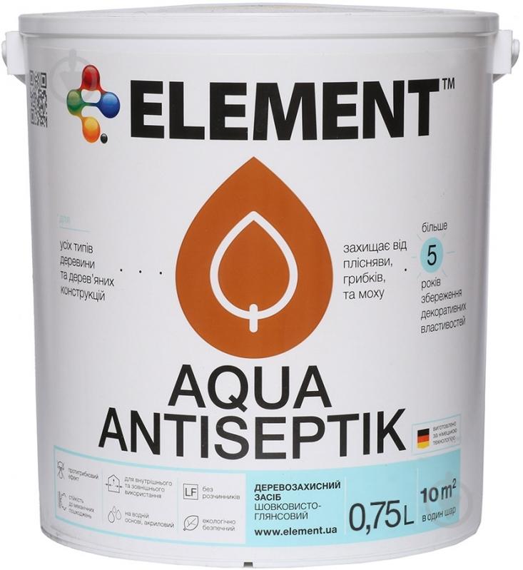 Лазур-антисептик Element Aqua венге шовковистий глянець 0,75 л - фото 1