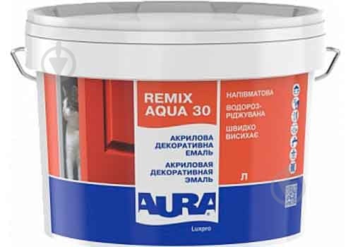 Эмаль Aura® акриловая Luxpro Remix Aqua 30 белый полумат 2,5 л - фото 1