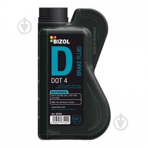 Тормозная жидкость Bizol Brake Fluid DOT-4 0,5 л (В87420) - фото 1