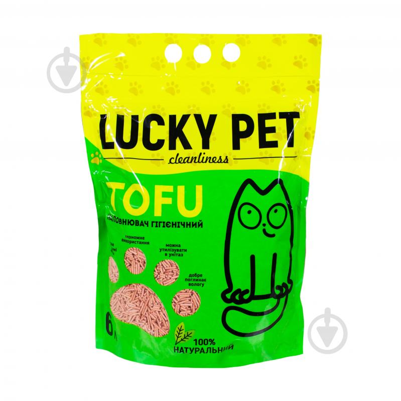 Наповнювач для котячого туалету Lucky Pet тофу лаванда 2,6 кг - фото 1