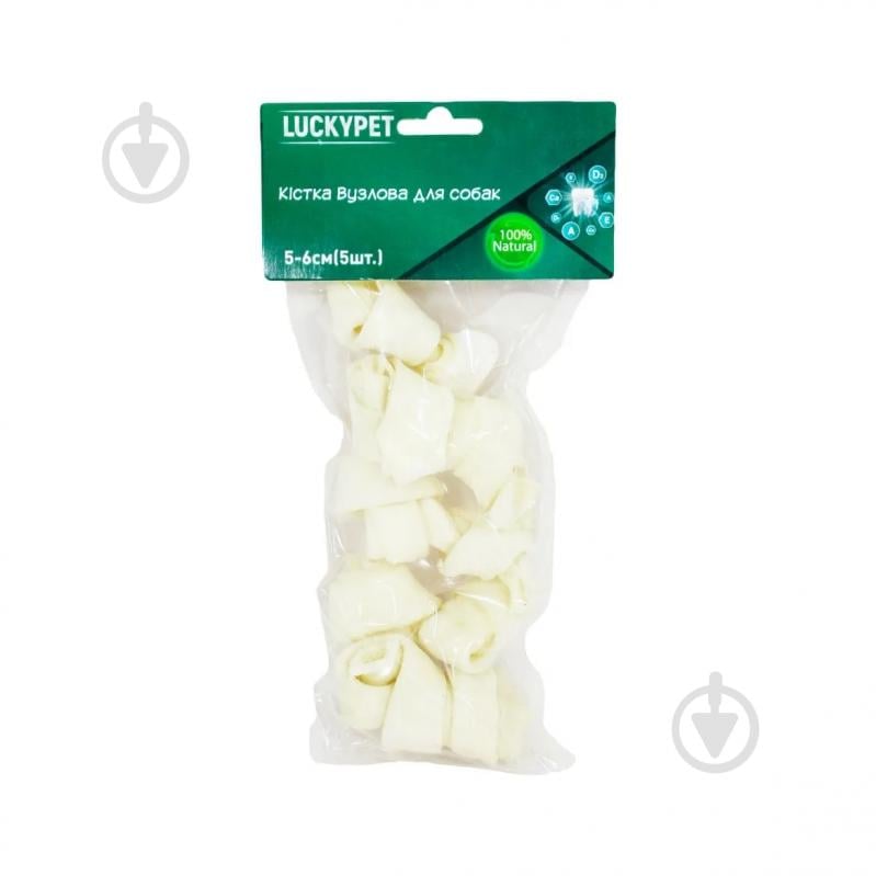 Кістка для собак Lucky Pet вузлова №1 5-6 см 5 шт./уп. - фото 1 Кістка для собак Lucky Pet вузлова №1 5-6 см 5 шт./уп. - фото 1