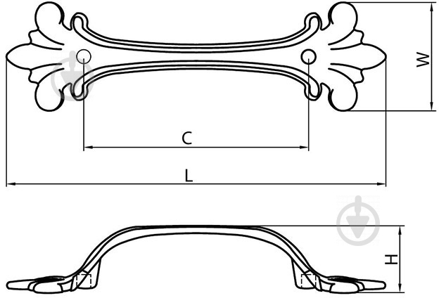 Меблева ручка скоба Ferro Fiori 18525 254 мм D 4460.254 античне срібло - фото 4