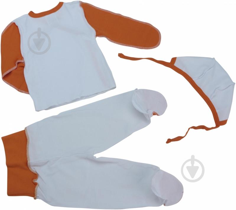 Комплект для новорожденных Шахтар ползунки кофточка чепчик белый 2297 - фото 2 Комплект для новорожденных Шахтар ползунки кофточка чепчик белый 2297 - фото 2