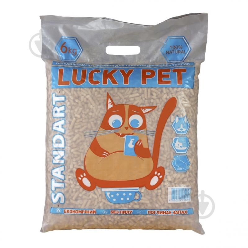 Наполнитель для кошачьего туалета Lucky Pet Стандарт древесный 6 кг - фото 1