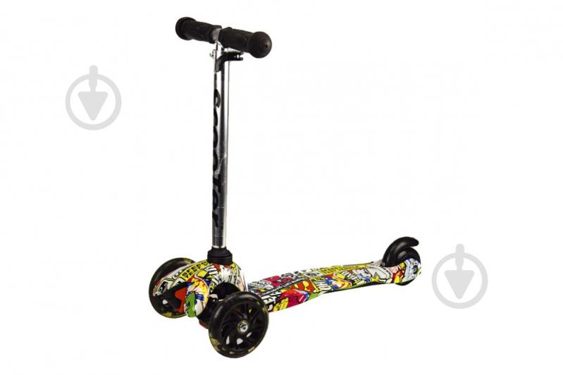 Самокат дитячий 3-колісний різнокольоровий SC20136 - фото 1