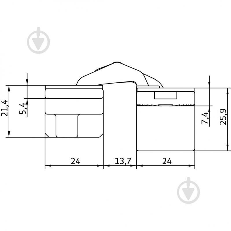 Петля Anselmi AN 150 3D (20 кг) врізна 110x24 білий універсальна 1 шт. - фото 3