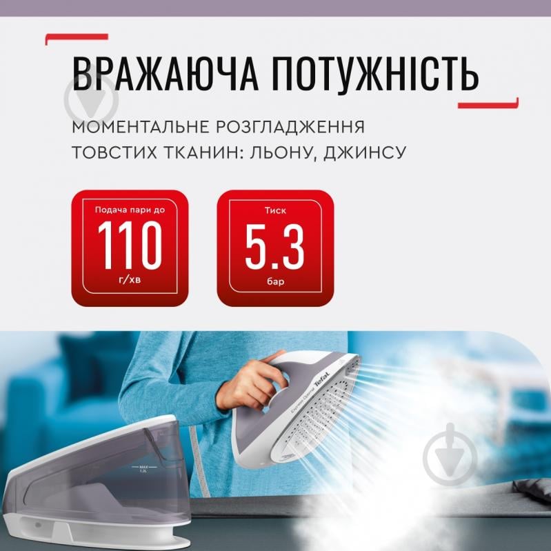 ВИТРИНА! Утюг с парогенератором Tefal Express Optimal SV4111E0 - фото 4 ВИТРИНА! Утюг с парогенератором Tefal Express Optimal SV4111E0 - фото 4