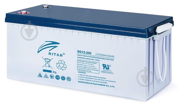 Акумулятор Ritar для сонячних батарей Re/бат RITAR DG12-200 12V/200Ah GEL - фото 1