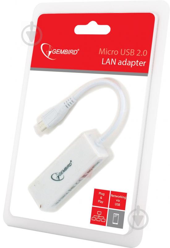 Адаптер Gembird NIC-mU2-01 з micro USB на Fast Ethernet - фото 3