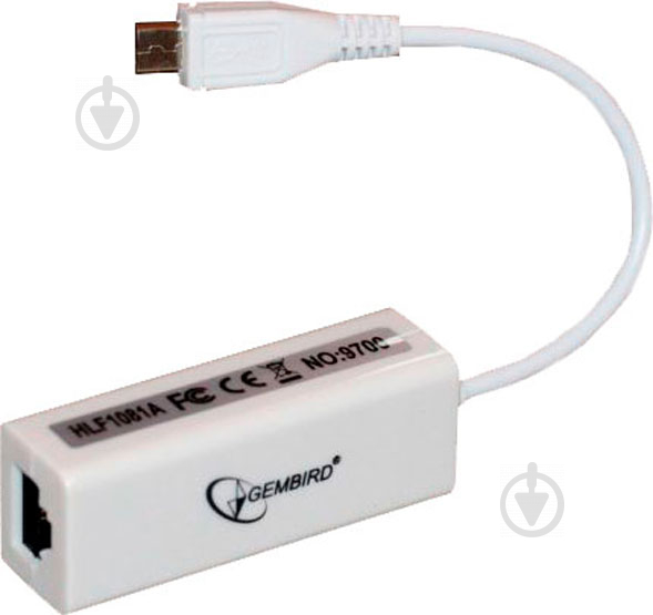 Адаптер Gembird NIC-mU2-01 з micro USB на Fast Ethernet - фото 1