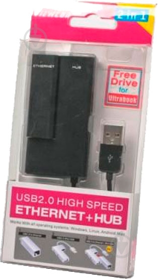 Адаптер Viewcon VC 450 B USB 2.0 на ethernet + hub (VE450B) - фото 3 Адаптер Viewcon VC 450 B USB 2.0 на ethernet + hub (VE450B) - фото 3