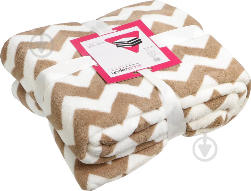 Плед Зигзаг 200x220 см бежевый UP! (Underprice) - фото 3