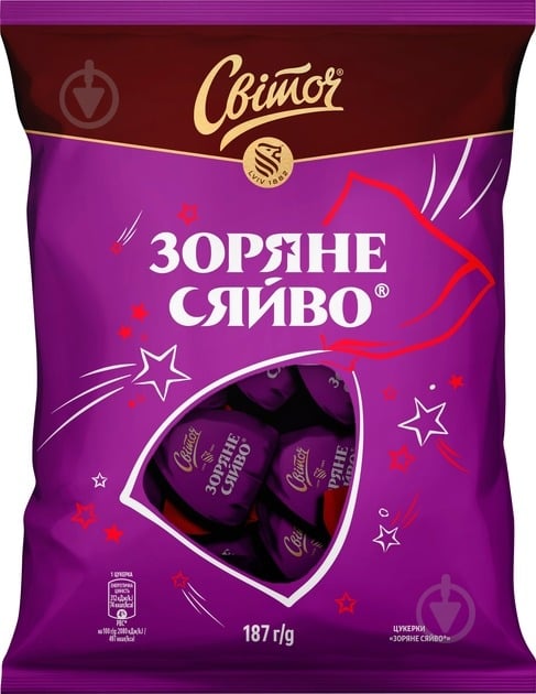 Конфеты Світоч Звездное сияние 187 г - фото 1 Конфеты Світоч Звездное сияние 187 г - фото 1