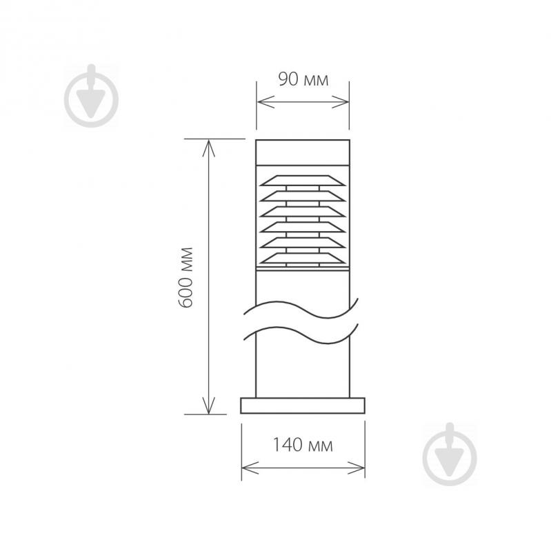 Ліхтарний стовп Strotskis 1550 Techno E27 60 Вт IP54 чорний - фото 4