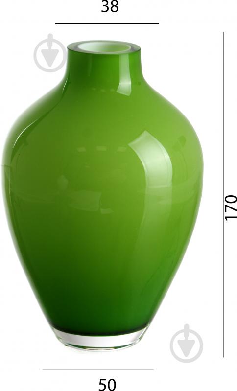 Ваза стеклянная Wrzesniak Glassworks Opal/Light Green 17 см светло-зеленая - фото 2