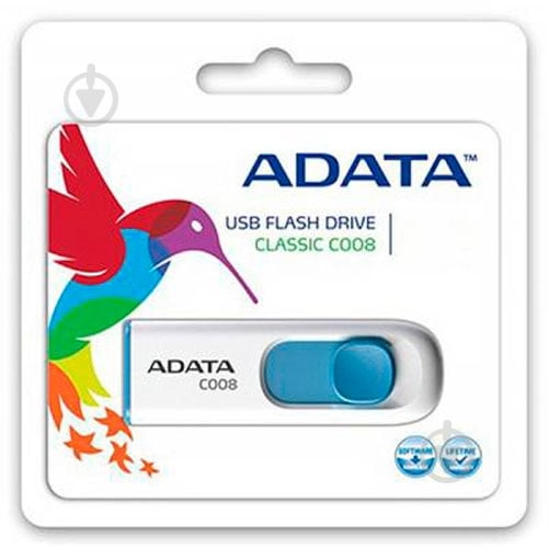 Флеш-память USB ADATA 32 ГБ USB 2.0 white (AC008-32G-RWE) - фото 5