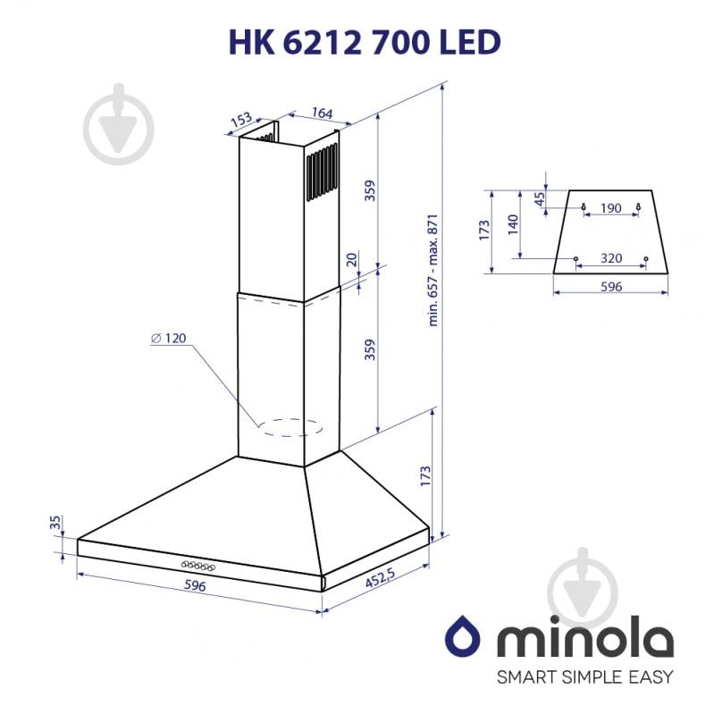 Витяжка Minola HK 6212 I 700 LED - фото 11