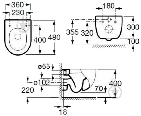 Система інсталяції ROCA Meridian-N Compacto +Pro A34H248000+A890090020+A890096001 - фото 5