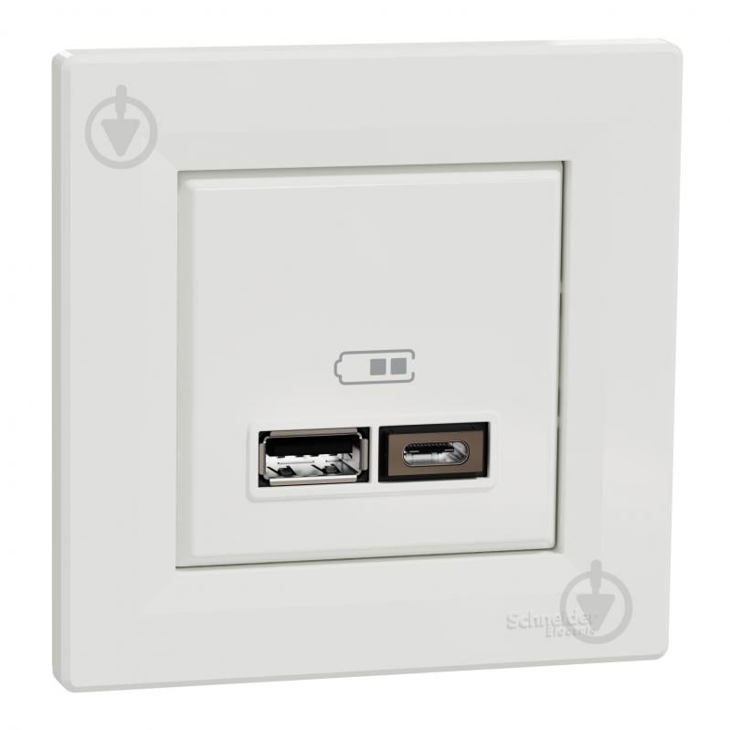 Розетка USB USB без заземлення Schneider Electric Asfora IP20 білий EPH2700321 - фото 1